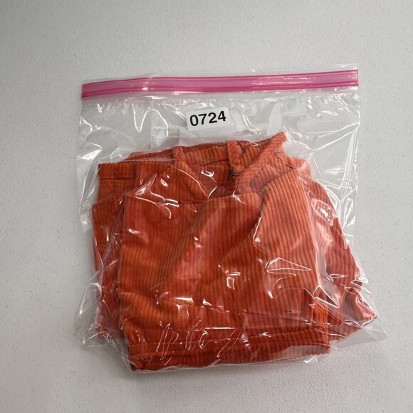 Wild Fable Orange Corduroy Mini Dress S Cotton Spaghetti Straps Y2K Babydoll - Picture 13 of 13